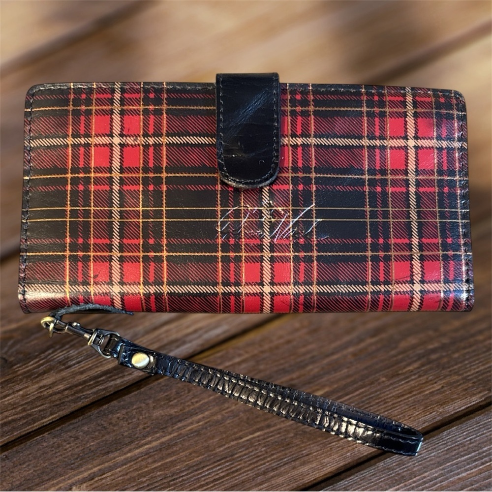 Patricia Nash Red and Black Plaid Nazari Wallet